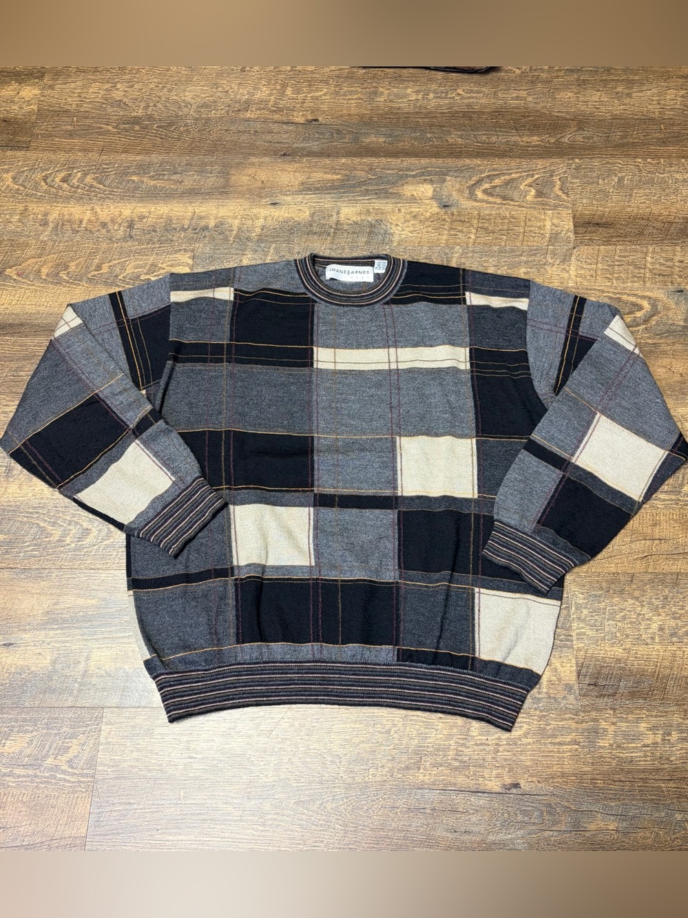 Vintage Jhane Barnes Sweater Men's Large Silk Alpaca Blend Multicolor Grandpa